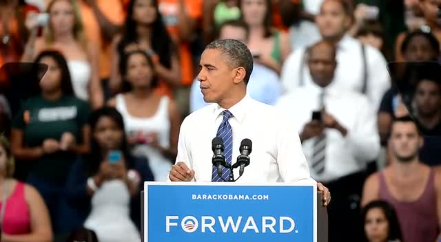 President Obama Reminds Audience Of Lower Unemployment Rate While He's Been In Office - Part 2