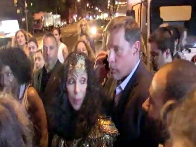 Cher Struggles To Leave A New York Club Through A Tight Throng Of Eager Fans