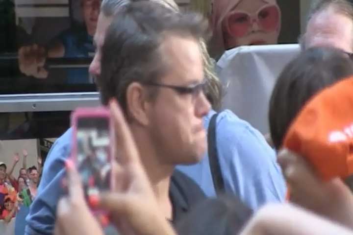 Matt Damon Is Spotted With His Fans Outside The 'Today' Show Studios