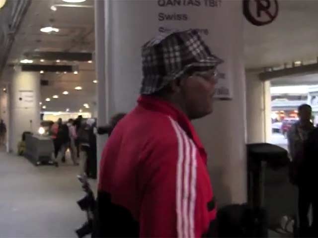 Samuel L Jackson Is Quizzed About 'Breaking Bad' Charity Video At LAX