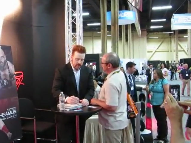 WWE Champion Sheamus Meets And Greets A Fan At Vegas' 2013 Licensing Expo