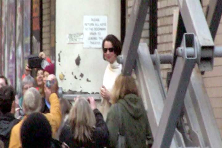 Fran Drescher Appears Outside The Broadway Theatre In New York