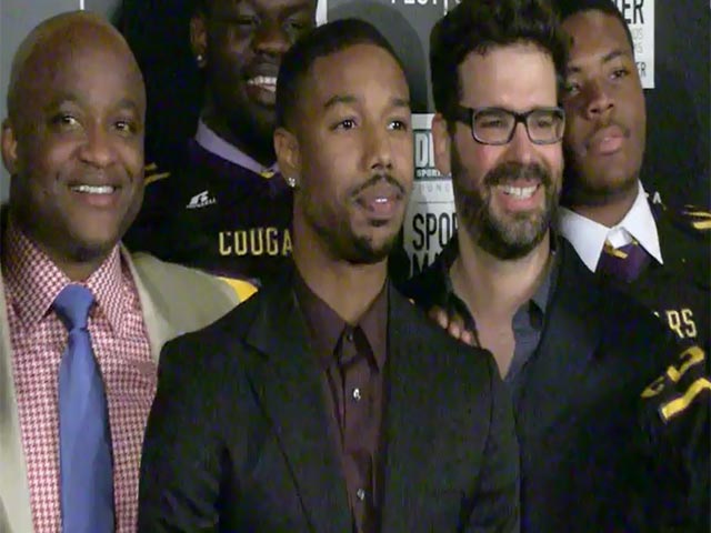 Michael B. Jordan Poses With High School Football Team At 'We Could Be King' Tribeca Premiere