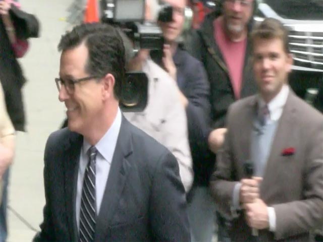 David Letterman's Future Successor Stephen Colbert Arrives Outside 'The Late Show'