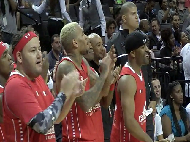 Chris Brown Plays Basketball At Barclays Centre In Charity Event - Summer Classic Charity Basketball Game Part 4