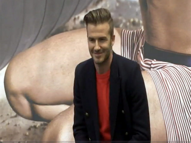 David Beckham Promotes His 'Bodywear' Underwear Collection In Times Square