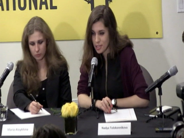 Nadya And Masha From Pussy Riot Talk About Suppression In Russia At Amnesty Press Conference