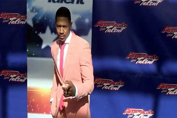 Nick Cannon Dons Pink Suit At 'America's Got Talent' Season 9 Auditions