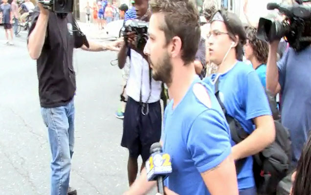 Shia Labeouf Leaves Midtown Community Court In Ripped Blue Shirt