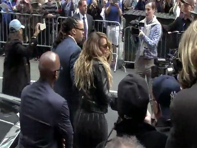 Mariah Carey Looks Ultra Glam In Black Fishtail Dress Outside 'Letterman' Studio