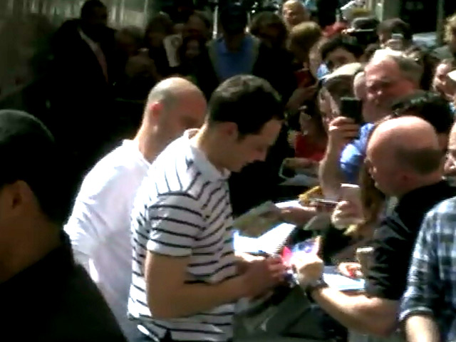 Video – Jim Parsons Greets Fans Outside Broadway's Studio 54
