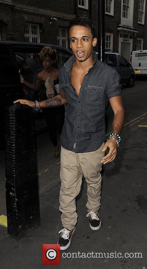 Aston Merrygold - Aston Merrygold arriving at Windmill strip club for ...