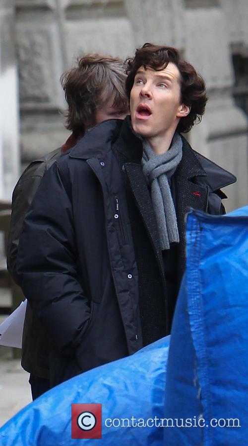 Benedict Cumberbatch looking less than thrilled for 'Sherlock' stunt