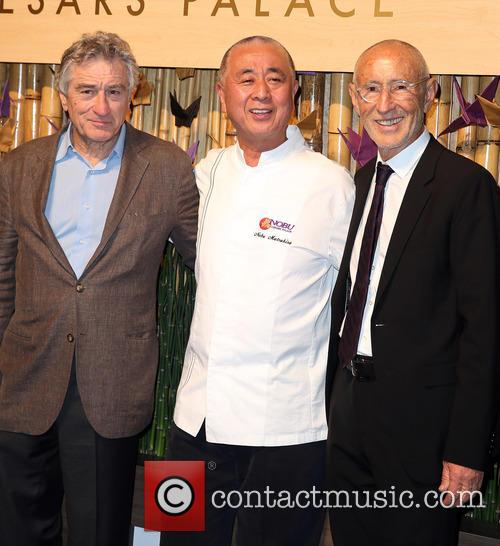 Robert DeNiro and Nobu Matsuhisa at the first Nobu Hotel opening in Las Vegas 