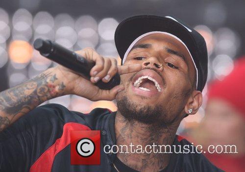 Chris Brown sings