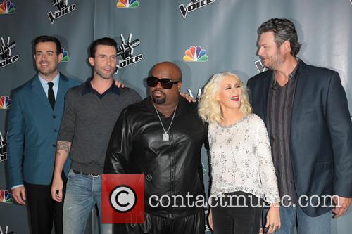 Carson Daly, Adam Levine, CeeLo Green, Christina Aguilera and Blake Shelton