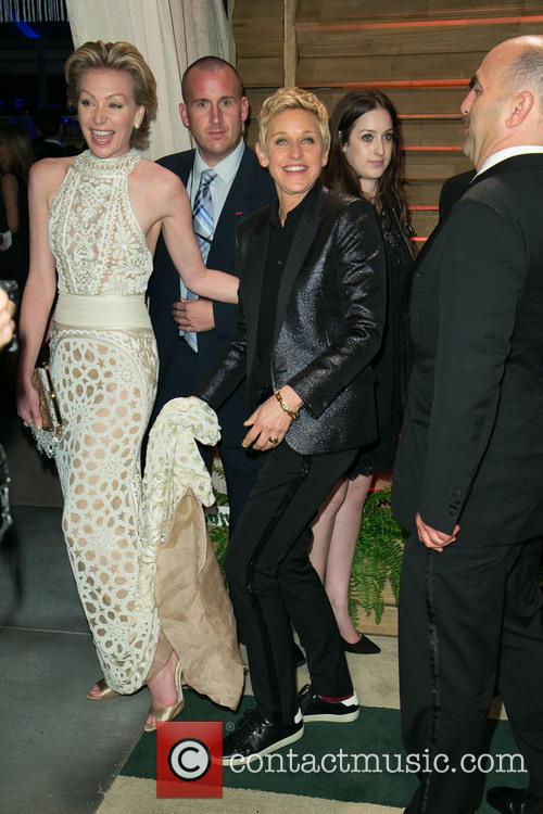 Ellen Degeneres, Portia de Rossi, Vanity Fair Oscar Party