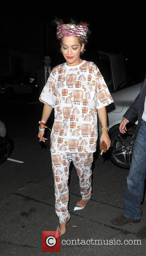Rita Ora - Rita Ora arriving at a studio, wearing a jumpsuit covered in ...