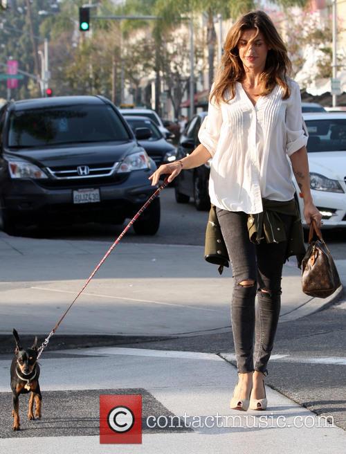 Elisabetta Canalis - Elisabetta Canalis walking her pet dog in high ...
