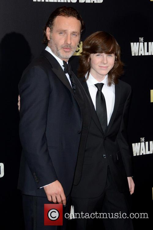 Andrew Lincoln and Chandler Riggs of 'The Walking Dead'