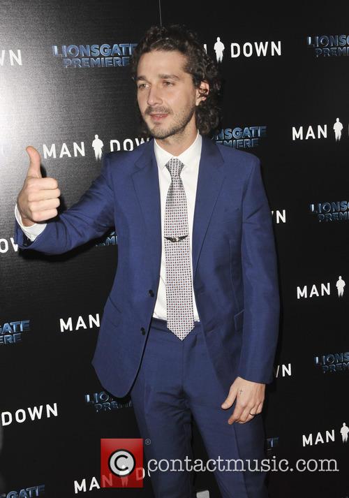 Shia LaBeouf at 'Man Down' premiere