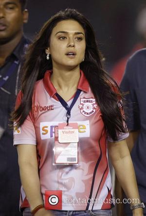 Preity Zinta DLF IPL cricket match between Kolkata Knight Riders and the Kings XI Punjab at the PCA Stadium...