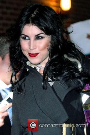 American tattoo artist Kat Von D outside Ed Sullivan Theatre for the 'Late Show With David Letterman' New York City,...