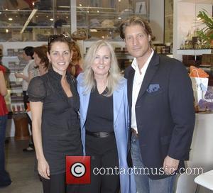 Sean Kanan, Karen Ballou and friend at the launch party of Luzern Labs Organic Skin Care, held at the Fred...