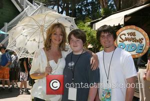 Deidre Hall, sons Tully Sohmer and David Sohmer The Simpsons ride opens at Universal Studios Hollywood Los Angeles, California -...