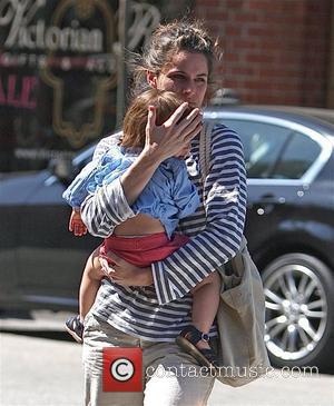 Amanda Peet and her daughter Frances Pen Benioff out and about in Beverly Hills Los Angeles, California - 07.08.08