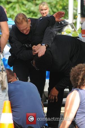 Gary Dourdan arrested at the set of the movie Fire in Charlottenburg Berlin, Germany - 30.08.08