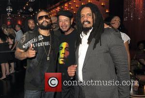 Ky-Mani Marley, Rohan Marley and guest at the launch of Rohan Marley and LaVar Arrington's clothing line 'Relics of Antiquity'...