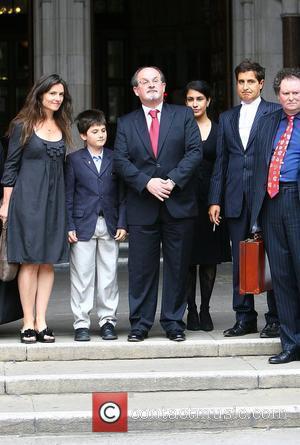 Elizabeth West, Milan Rushdie and Salman Rushdie  leaves the High Court Rushdie visited court to hear judgment on his...