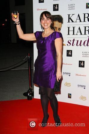 Jill Halfpenny attends a party for the launch of the new Karen Hardy dance Studio The Boulevard, Imperial Wharf London,...