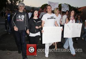 Luke Worrall, Kelly Osbourne, Perez Hilton, Shanna Moakler and Emmy Rossum Celebrities participate in a march against Proposition 8 -...