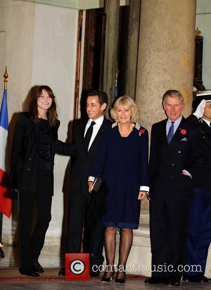 Carla Bruni-Sarkozy, President Nicolas Sarkozy, Camilla, Duchess of Cornwall and Prince Charles, Prince of Wales attend a private dinner, hosted...