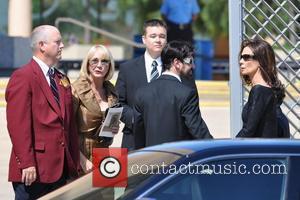 Kate Jackson and guests arrive at the funeral services for actress Farrah Fawcett at the Cathedral of Our Lady of...