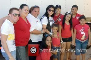 Latin singer Olga Tanon filming a music video with merengue group GrupoMania Santurce, Puerto Rico - 26.09.09