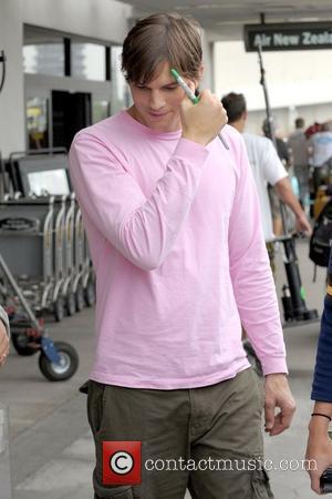 Ashton Kutcher on the set of his new film 'Valentine's Day' shooting on location at LAX Los Angeles, California -...