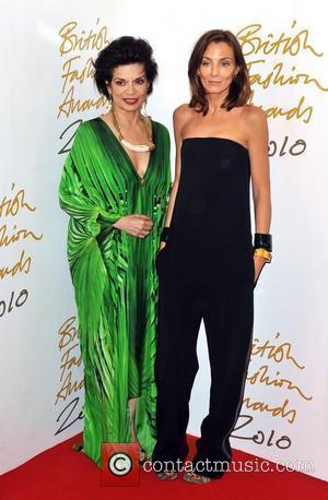 Bianca Jagger and Phoebe Philo The British Fashion Awards held at the Savoy - Arrivals. London, England - 07.12.10