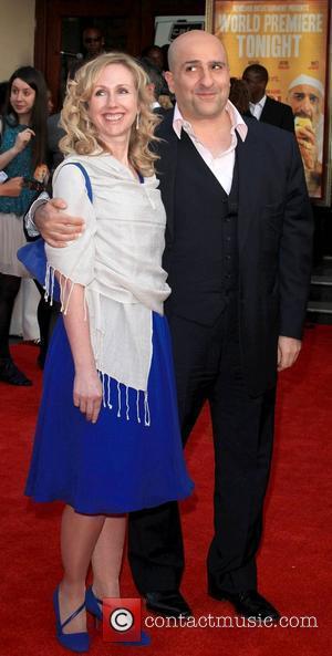 Omid Djalili and his wife Annabel Knight World premiere gala screening of 'The Infidel' held at the Hammersmith Apollo...