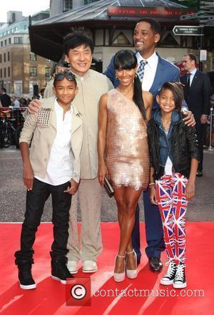 Jaden Smith, Jada Pinkett Smith, Will Smith, Jackie Chan and Willow Smith UK film premiere of Karate Kid held at...