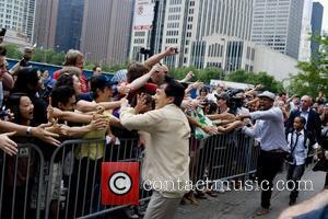 Jackie Chan, Will Smith and Jaden Smith  Chicago premiere of 'The Karate Kid' at AMC River East 21 movie...