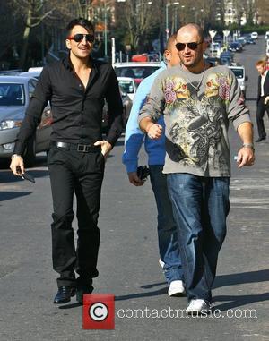 Peter Andre with his brothers Mike and Chris  go out for lunch on a sunny day in Brighton. Sussex,...