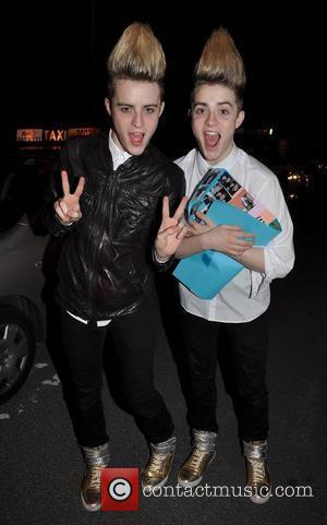 Jedward, aka John Grimes and Edward Grimes outside the RTE studios after appearing on 'The Late Late Show' Dublin, Ireland...