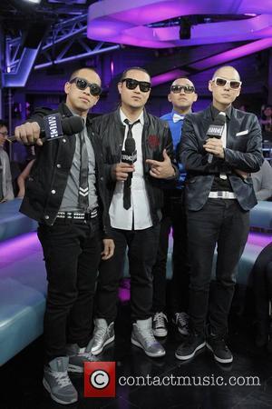 DJ Virman, J-Splif, Prohgress and Kev Nish of the band Far East Movement appearances on MuchMusic's New.Music.Live. Toronto, Canada -...