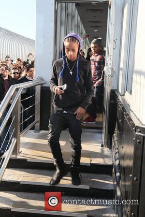 Jaden Smith arrives to show his support on top of the Empire State Building after friend Bieber switched on the...