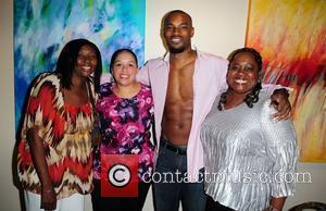 Lisa Brathwaite, Tyson Beckford and fans posing  Theo London's inspirational staged play 'Loving Him is Killing Me' at James...