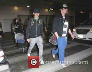 Katie McGrath, Colin Morgan and Bradley James The stars of international smash hit BBC television show Merlin arrive at LAX...