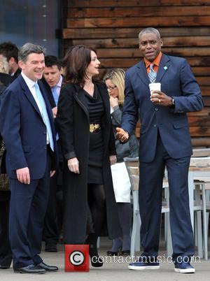 Carl Lewis, Nadia Comaneci, Hugh Robertson Olympic 2012 Tickets launch photocall held at Potters Field Park London, England - 15.03.11